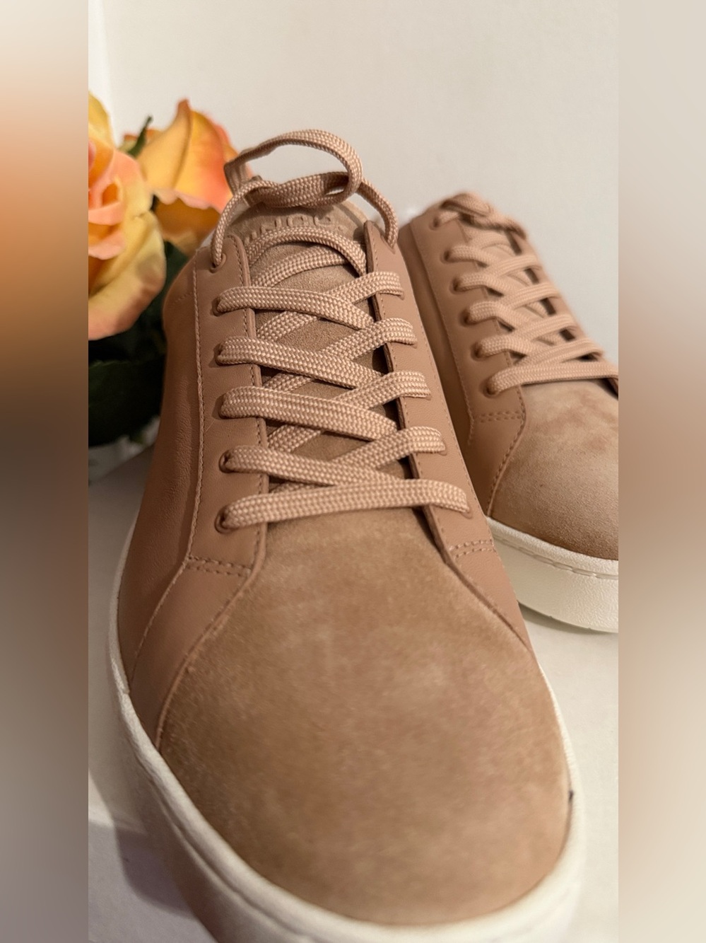 Quiet Luxury Chic Vince Suede Leather Lace-Up Oatmeal Women's Casual Sneakers